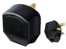 RUBBER BLACK PLUG TOP 13AMP BG PK20