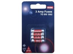 3 AMP PLUG FUSE 4 PER CARD 