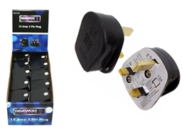 13 AMP BLACK PLUG TOP PK20