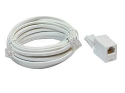 5m ADSL BROADBAND MODEM EXTENSION LEAD & UK ADAPTOR