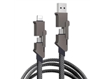 LEAD 1M 4-IN-1 USB A & C TO USB C & LIGHTNING 